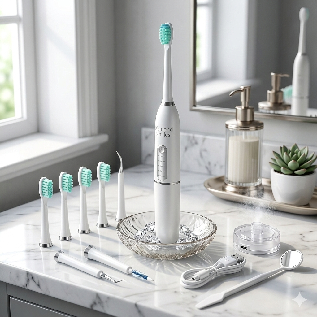 Détartreur Dentaire Sonique 3-en-1 : Nettoyage Profond, Blanchiment et Élimination de la Plaque (Portable & Étanche)